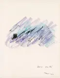Jean Léon Fautrier, Untitled, Coloured chalk and india ink on paper with irregularly ripped left margin