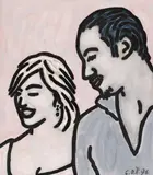 C. O. Paeffgen, Untitled (Madonna und Carlos Leon), Acrylic on photo canvas