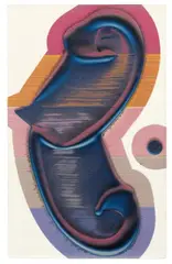 COLOR STUDY FOR VAMPIRE PAINTINGS by David Reed, Oil and alkyd on treated paper, sold Dec 2012