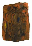 G-24/1958 by Emil Schumacher, Mixed media on bitumen cardboard with irregular margins approx, sold Dec 2012