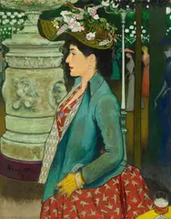 Louis Anquetin, Elégante de profil au bal Mabille, Oil on canvas, relined