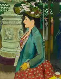 Louis Anquetin, Elégante de profil au bal Mabille, Oil on canvas, relined