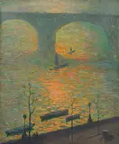 Emile Claus, London (Waterloo Bridge), Oil on canvas