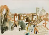 Florenz by Eduard Bargheer, Watercolour over pencil on wove paper with watermark "PM FABRIANO (1942)", sold Dec 2012
