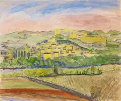 Orange by Erich Heckel, Watercolor and coloured chalks over light preliminary drawing in pencil on fine ribbed laid paper with watermark "BERGIS, sold Dec 2012
