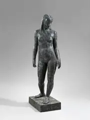 Ernest Wynants, Dromerij, Bronze sculpture. Height 170.2 cm. Signed and dated 'ERNEST WIJNANTS 1936' on the back of cast-with plinth (