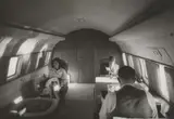 Jacques Lowe, John F. Kennedy and wife with Lyndon Johnson aboard Air Force One, Vintage gelatin silver print