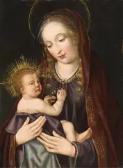 Flemish School, second half 16th Century, THE VIRGIN WITH CHILD, Oil on panel