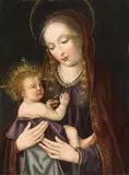 Flemish School, second half 16th Century, THE VIRGIN WITH CHILD, Oil on panel