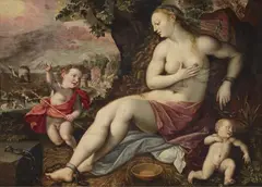 ALLEGORY OF PATIENCE by attributed to Marten de Vos, Oil on canvas (relined), sold Nov 2012