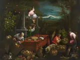 called Leandro Bassano Leandro dal Ponte, ALLEGORY OF THE EARTH, Oil on canvas