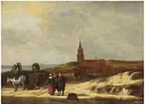 Willem Kool, COAST AT SCHEVENINGEN, Oil on panel