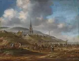 Thomas Heeremans, THE BEACH AT SCHEVENINGEN WITH RICH FIGURAL STAFFAGE
