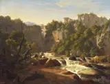 LANDSCAPE AT TIVOLI by Christian Wilhelm Ernst Dietrich, called Dietricy, attributed to, Oil on canvas, sold Nov 2012