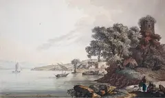 Carl Ludwig Hackert, TWO VIEWS OF LAKE GENEVA - THONON AND EVIAN, Gouache