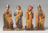 Probably Tyrol, early 16th century, FOUR SAINTS, Holzreliefs, ältere Fassung