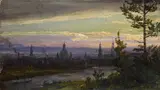 Johan Christian Clausen Dahl, TWO VIEWS OF DRESDEN BY MOONLIGHT