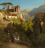 Carl Jungheim, THE TEMPLE OF VESTA AT TIVOLI, Oil on canvas
