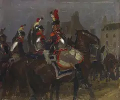 George Henrik Breitner, FRENCH CUIRASSIERS, Oil on canvas