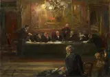 Ferdinand Brütt, IN FRONT OF THE JUDGES, Oil on canvas