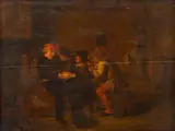 TAVERN SCENE by follower of Adriaen Brouwer, Oil on panel, sold Sep 2012