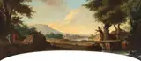 German School 18th century, RIVERSCAPE WITH WANDERER (SUPRAPORTE)