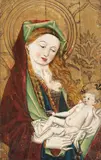 South German School probably around 1480, MARY WITH CHILD, Oil on panel