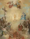 THE VENERATION OF THE EUCHARIST by South German School of the 18th century, Oil on copper, sold Sep 2012