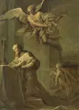 Venetian School Mid-18th-century, THE POPE PRAYING (ST. CLEMENS?), Oil on panel
