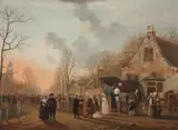 Andries Vermeulen, THE WAY HOME AFTER CHURCH, Oil on panel
