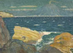 VIEW FROM CAPRI ONTO THE VESUV by Hans Christiansen, Oil on canvas, sold Sep 2012