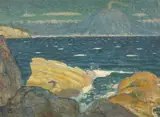 Hans Christiansen, VIEW FROM CAPRI ONTO THE VESUV, Oil on canvas