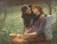 Walter Firle, A YOUNG AND AN OLD WOMAN, Oil on canvas