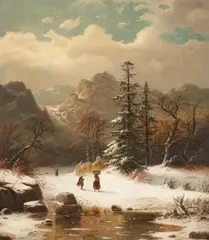 Ludwig Scheins, WINTER LANDSCAPE, Oil on canvas (relined)
