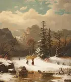 Ludwig Scheins, WINTER LANDSCAPE, Oil on canvas (relined)