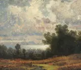 Eduard Schleich, LANDSCAPE IN THE ALPS, Oil on panel (parquetted)