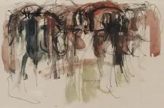 Peter Brüning, Ohne Titel (Untitled), Double-sided work: both watercolour and drawing ink on laid paper ca