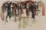 Peter Brüning, Ohne Titel (Untitled), Double-sided work: both watercolour and drawing ink on laid paper ca