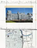 Christo, Wrapped Reichstag (Project for Berlin) Platz der Republik, Spree