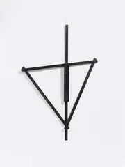 Mischa Kuball, Dreieck 180:3 (Triangle 180:3), Wooden object made from several slats, coloured black ca