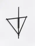 Mischa Kuball, Dreieck 180:3 (Triangle 180:3), Wooden object made from several slats, coloured black ca