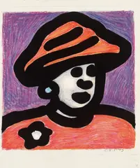 C. O. Paeffgen, Ohne Titel (Queen) / Untitled (Queen), Wax crayon over offset on laid paper