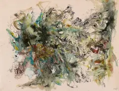 Ohne Titel (Untitled) by Bernard Schultze, Watercolour, gouache and drawing ink on chamois laid paper, sold May 2012