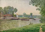 Maxime Maufra, Remorquage sur l'Oise, Île-Adam, Oil on canvas