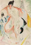 Ernst Ludwig Kirchner, Frau und nackte Frau im Atelier (Woman and naked Woman in the Studio)