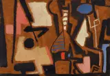 Max Ackermann, Figurengruppe (Group of Figures), Oil on firm wove paper