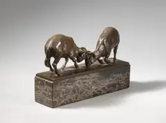 Kämpfende Widder (Fighting Rams) by August Gaul, Bronze sculpture, sold May 2012