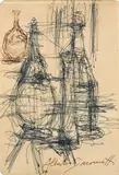 Alberto Giacometti, Nature morte aux carafes. Verso: Inscriptions