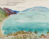 Große Bucht (Large Bay) by Erich Heckel, Watercolour and black chalk drawing on white grained laid paper, sold May 2012