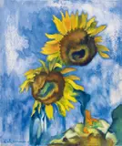 Heinrich Nauen, Zwei Sonnenblumen vor blauem Grund (Two Sunflowers before Blue Sky)